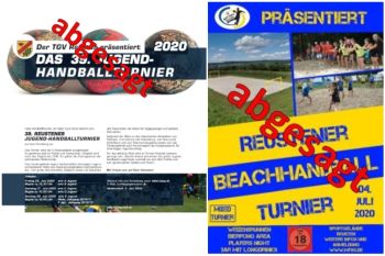 Absage Jugendturnier / Beachturnier 2020