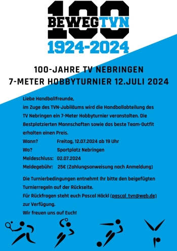 100-Jahre TV Nebringen - 7m Hobbyturnier 12. Juli 2024